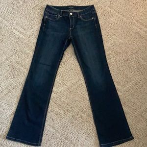 WHBM Blanc boot leg dark wash jeans